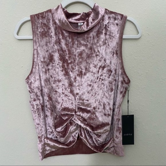ZOBHA Sadie velvet mock neck twist tank LARGE - Picture 2 of 4